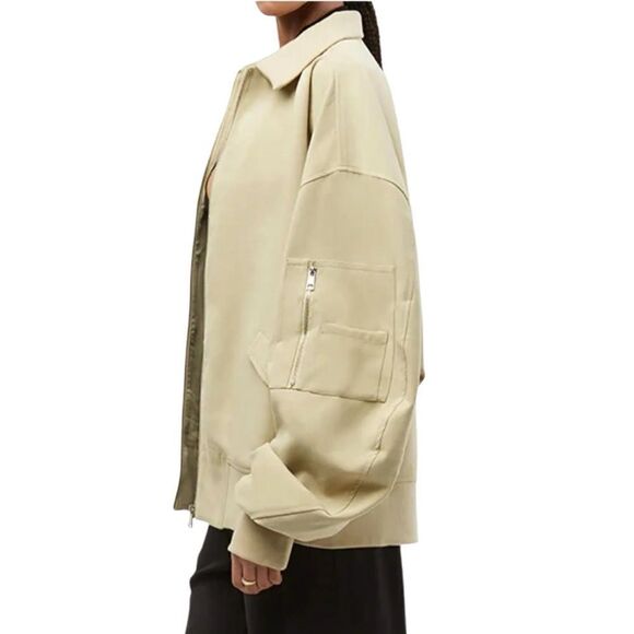 WeWoreWhat Twill Bomber Jacket in Oat - Picture 3 of 13
